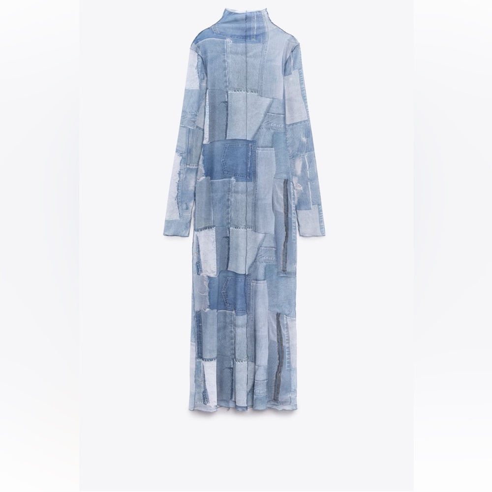 ZARA BLOGGERS FAV PATCHWORK WORK TULLE DRESS - Picture 14 of 14